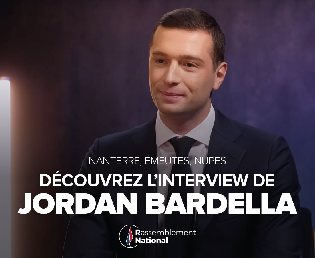 Emeutes, NUPES, retour de l’ordre : retrouvez l’entretien de Jordan Bardella sur la chaîne Youtube LEGEND.