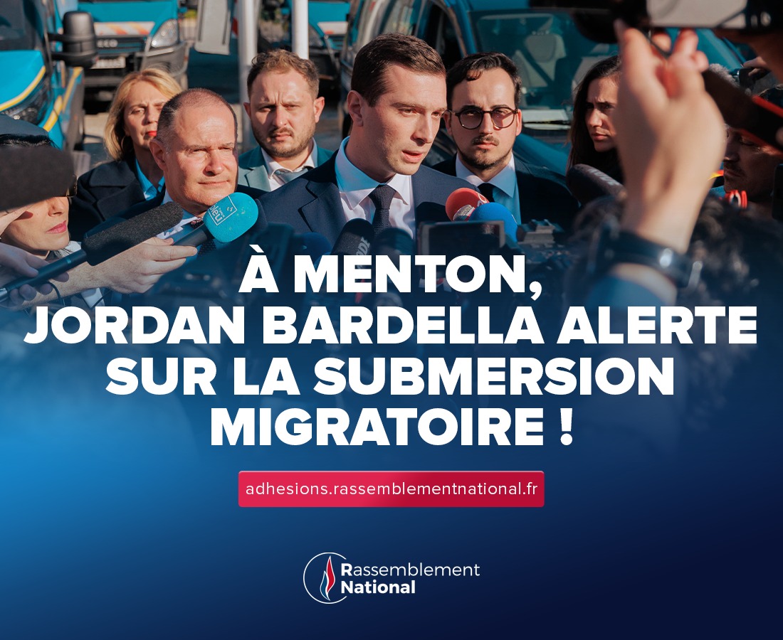 À Menton, Jordan Bardella alerte sur la submersion migratoire !