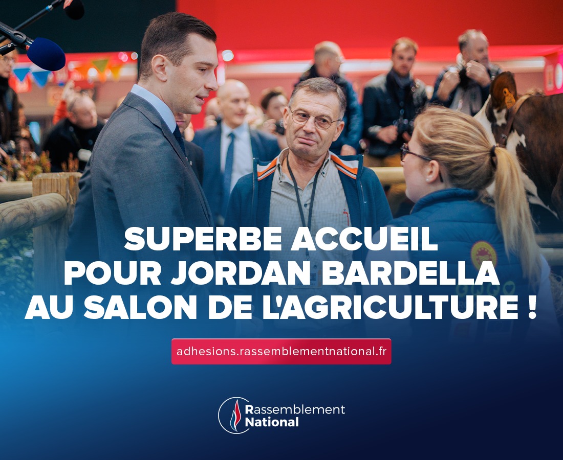 🚜 Superbe accueil pour Jordan Bardella au Salon de l’Agriculture !