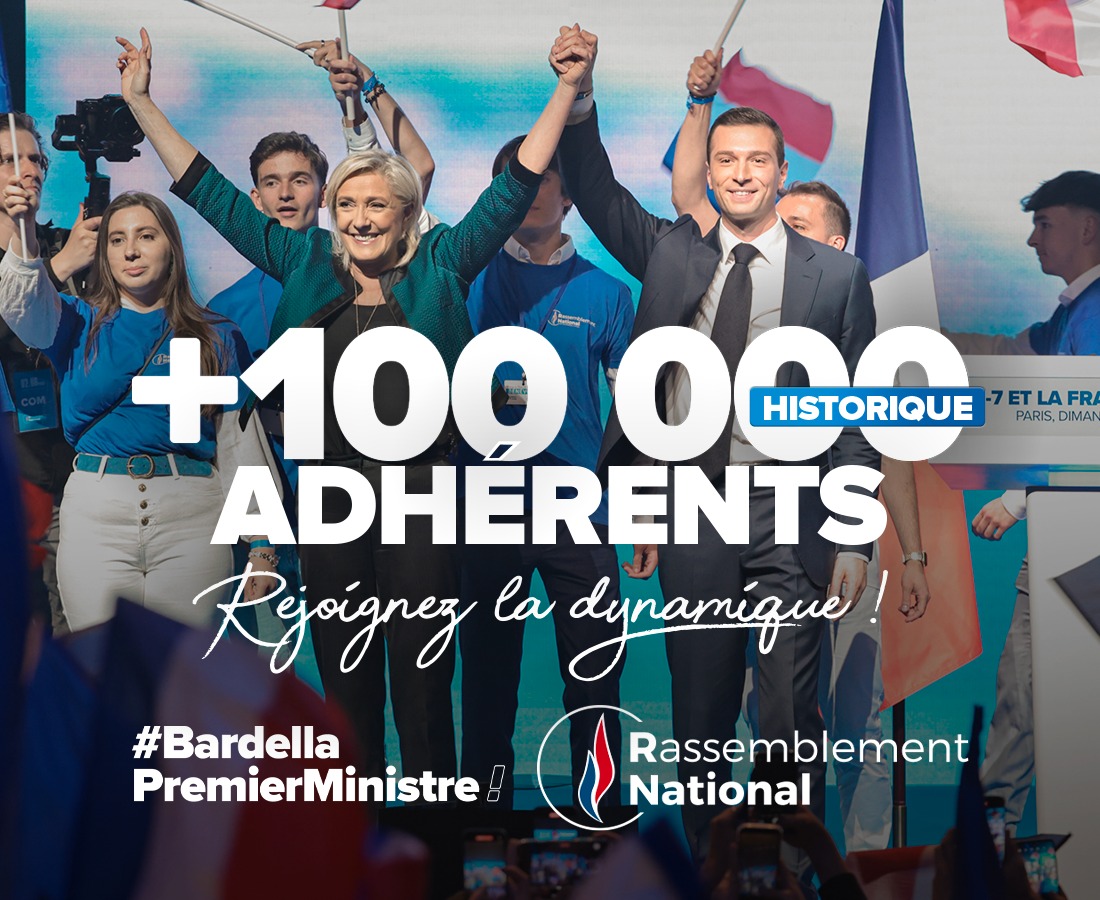 MERCI : Le RN compte 100 000 adhérents.