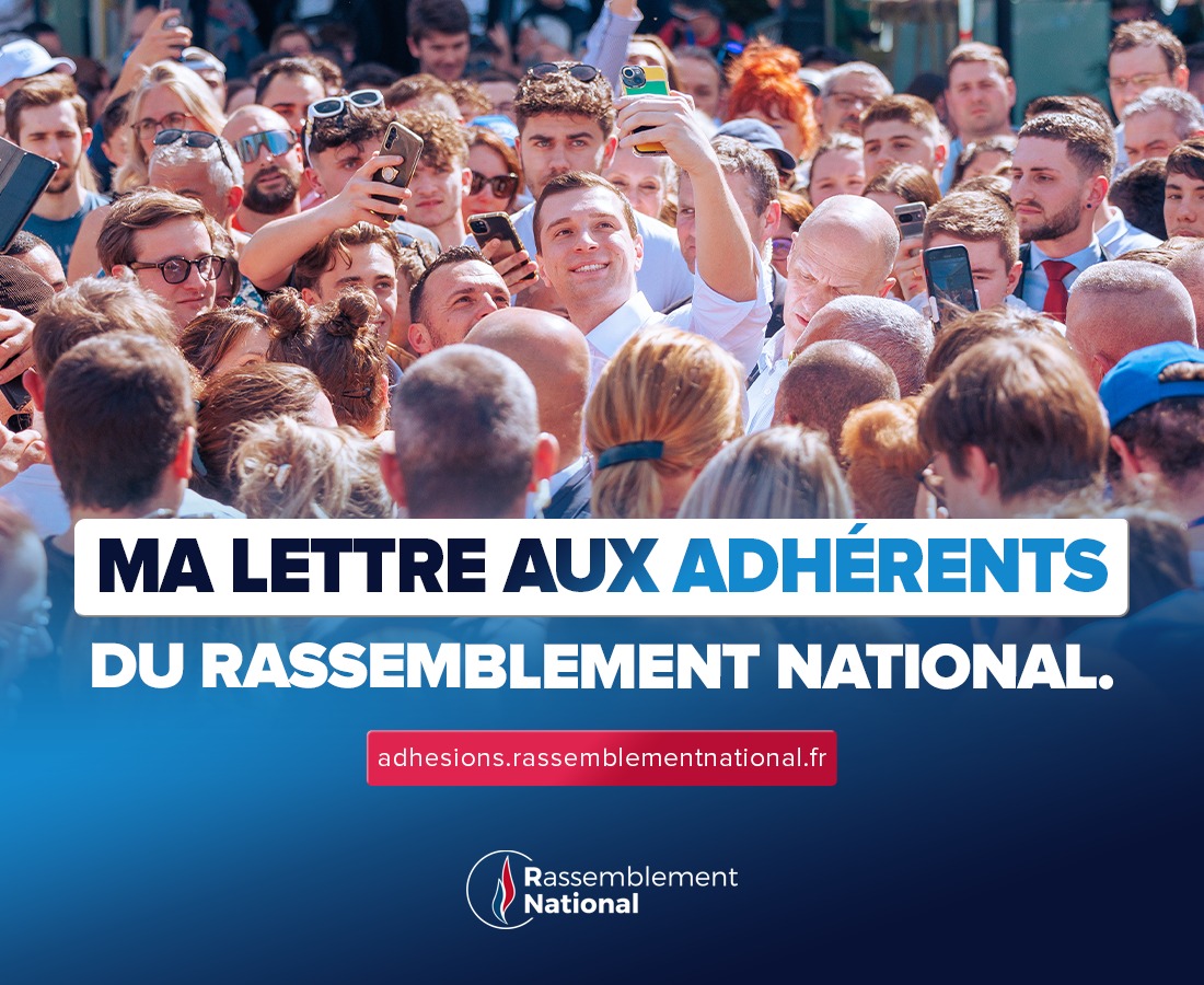 Ma lettre aux adhérents du Rassemblement National.